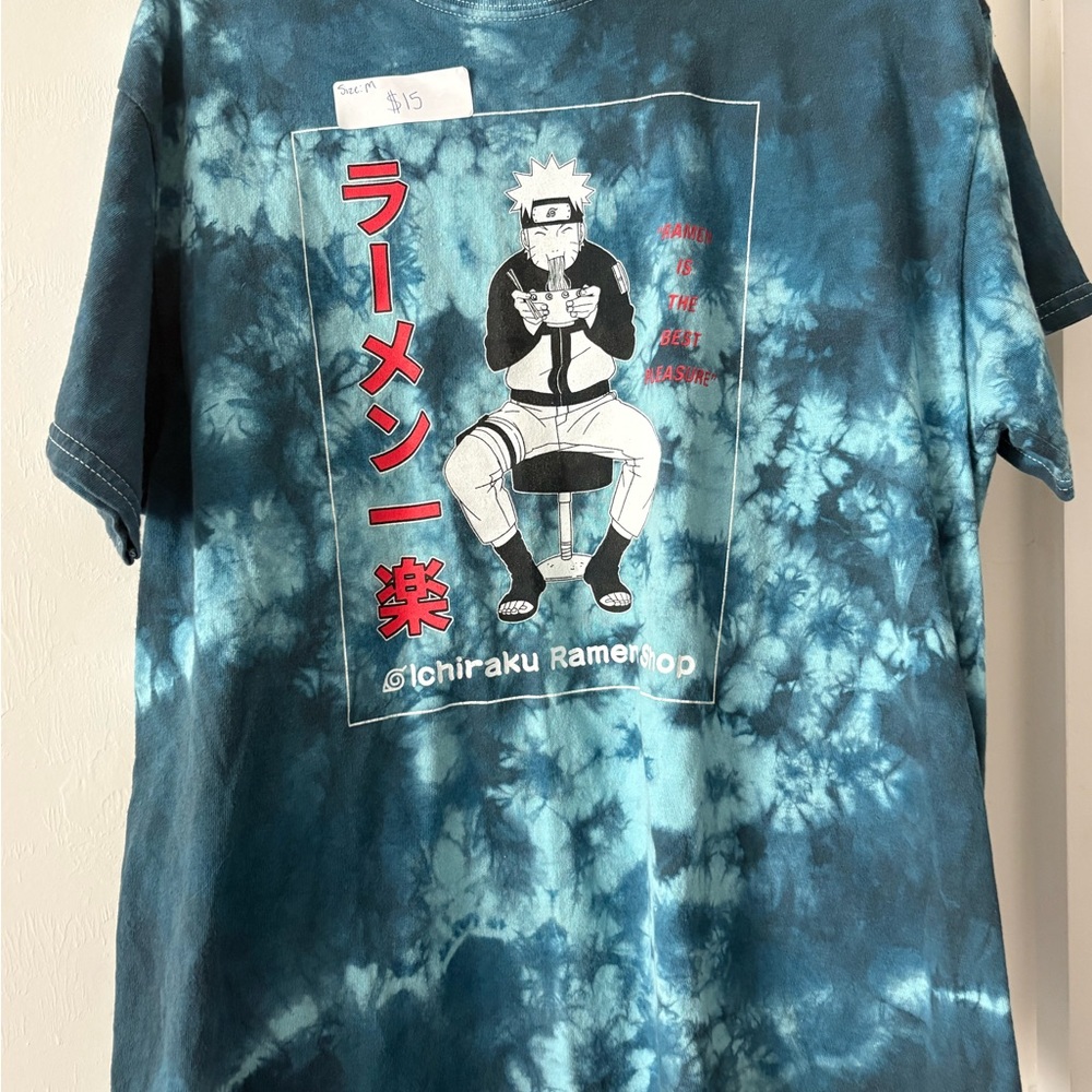 Ripple Junction Blue Tie-Dye Ichiraku Ramen Men's Tee